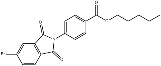 pentyl 4-(5-bromo-1,3-dioxo-1,3-dihydro-2H-isoindol-2-yl)benzoate Struktur