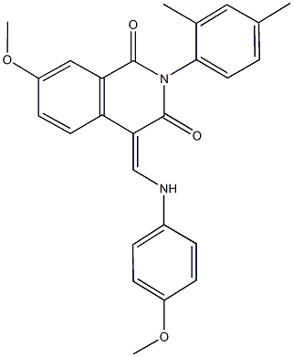 2-(2,4-dimethylphenyl)-7-methoxy-4-[(4-methoxyanilino)methylene]-1,3(2H,4H)-isoquinolinedione Struktur