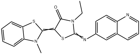 3-ethyl-5-(3-methyl-1,3-benzothiazol-2(3H)-ylidene)-2-(6-quinolinylimino)-1,3-thiazolidin-4-one Struktur