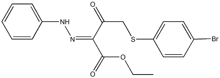 ethyl 4-[(4-bromophenyl)sulfanyl]-3-oxo-2-(phenylhydrazono)butanoate Struktur