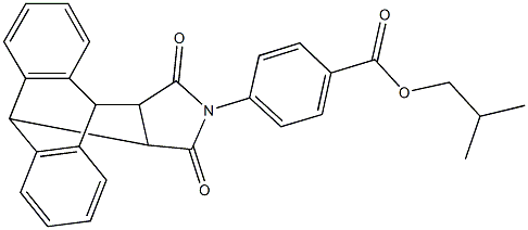 isobutyl 4-(16,18-dioxo-17-azapentacyclo[6.6.5.0~2,7~.0~9,14~.0~15,19~]nonadeca-2,4,6,9,11,13-hexaen-17-yl)benzoate Struktur