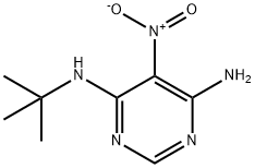 4-amino-6-[(1,1-dimethylethyl)amino]-5-nitropyrimidine Struktur