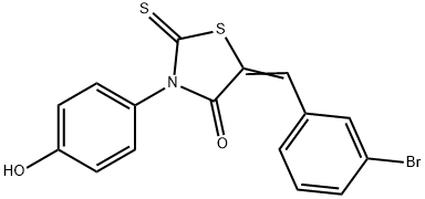 5-(3-bromobenzylidene)-3-(4-hydroxyphenyl)-2-thioxo-1,3-thiazolidin-4-one Struktur