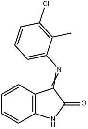 3-[(3-chloro-2-methylphenyl)imino]-1,3-dihydro-2H-indol-2-one Struktur