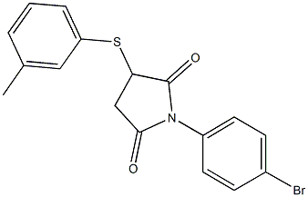 1-(4-bromophenyl)-3-[(3-methylphenyl)sulfanyl]-2,5-pyrrolidinedione Struktur