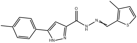 3-(4-methylphenyl)-N'-[(3-methyl-2-thienyl)methylene]-1H-pyrazole-5-carbohydrazide Struktur