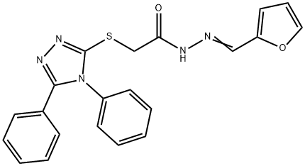 2-[(4,5-diphenyl-4H-1,2,4-triazol-3-yl)sulfanyl]-N'-(2-furylmethylene)acetohydrazide Struktur