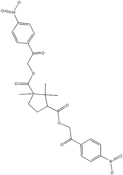 bis(2-{4-nitrophenyl}-2-oxoethyl) camphorate Struktur