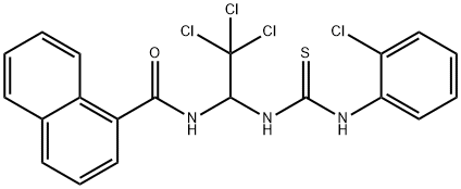 N-(2,2,2-trichloro-1-{[(2-chloroanilino)carbothioyl]amino}ethyl)-1-naphthamide Struktur