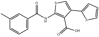 2-[(3-methylbenzoyl)amino]-2',4-bithiophene-3-carboxylic acid Struktur