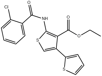 ethyl 2-[(2-chlorobenzoyl)amino]-2',4-bithiophene-3-carboxylate Struktur