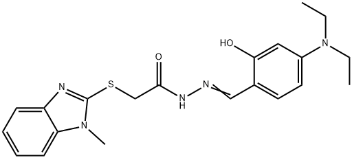 N'-[4-(diethylamino)-2-hydroxybenzylidene]-2-[(1-methyl-1H-benzimidazol-2-yl)sulfanyl]acetohydrazide Struktur