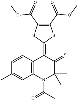 dimethyl 2-(1-acetyl-2,2,7-trimethyl-3-thioxo-2,3-dihydroquinolin-4(1H)-ylidene)-1,3-dithiole-4,5-dicarboxylate Struktur