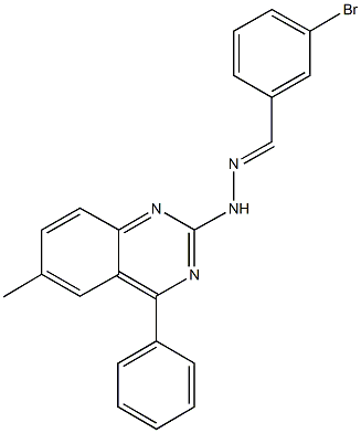 3-bromobenzaldehyde (6-methyl-4-phenyl-2-quinazolinyl)hydrazone Struktur