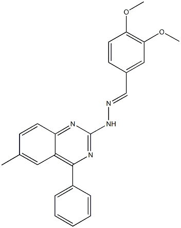 3,4-dimethoxybenzaldehyde (6-methyl-4-phenyl-2-quinazolinyl)hydrazone Struktur