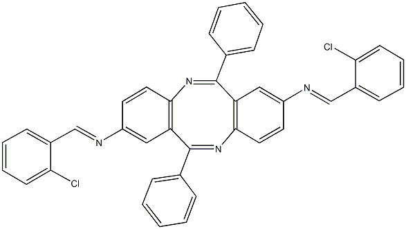 N-(2-chlorobenzylidene)-N-{8-[(2-chlorobenzylidene)amino]-6,12-diphenyldibenzo[b,f][1,5]diazocin-2-yl}amine Struktur