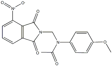 N-({4-nitro-1,3-dioxo-1,3-dihydro-2H-isoindol-2-yl}methyl)-N-(4-methoxyphenyl)acetamide Struktur