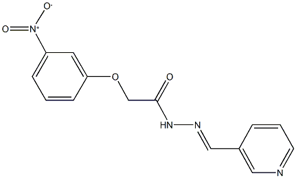 2-{3-nitrophenoxy}-N'-(3-pyridinylmethylene)acetohydrazide Struktur