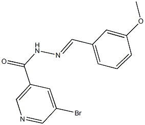 5-bromo-N'-(3-methoxybenzylidene)nicotinohydrazide Struktur