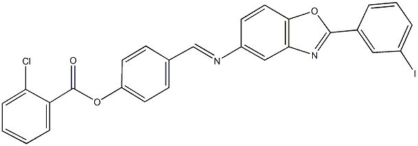 4-({[2-(3-iodophenyl)-1,3-benzoxazol-5-yl]imino}methyl)phenyl 2-chlorobenzoate Struktur