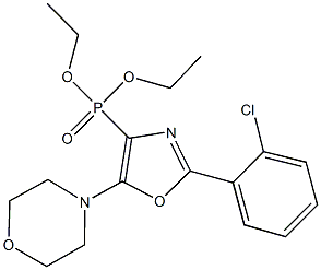 diethyl 2-(2-chlorophenyl)-5-(4-morpholinyl)-1,3-oxazol-4-ylphosphonate Struktur