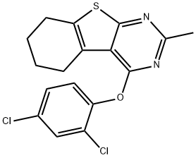 4-(2,4-dichlorophenoxy)-2-methyl-5,6,7,8-tetrahydro[1]benzothieno[2,3-d]pyrimidine Struktur