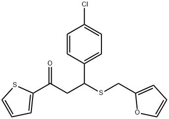 3-(4-chlorophenyl)-3-[(2-furylmethyl)sulfanyl]-1-(2-thienyl)-1-propanone Struktur