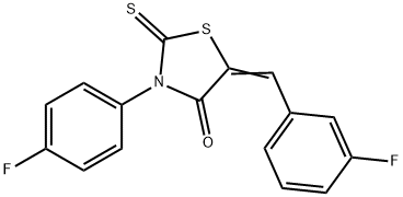 5-(3-fluorobenzylidene)-3-(4-fluorophenyl)-2-thioxo-1,3-thiazolidin-4-one Struktur