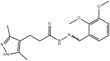 N'-(2,3-dimethoxybenzylidene)-3-(3,5-dimethyl-1H-pyrazol-4-yl)propanohydrazide Struktur