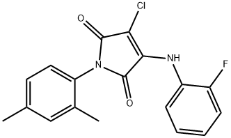 3-chloro-1-(2,4-dimethylphenyl)-4-(2-fluoroanilino)-1H-pyrrole-2,5-dione Struktur