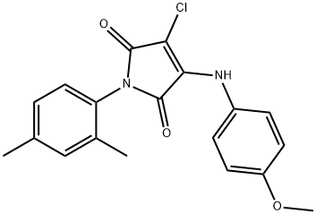 3-chloro-1-(2,4-dimethylphenyl)-4-(4-methoxyanilino)-1H-pyrrole-2,5-dione Struktur