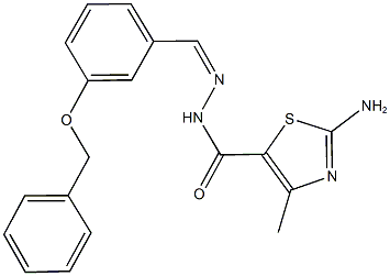 2-amino-N'-[3-(benzyloxy)benzylidene]-4-methyl-1,3-thiazole-5-carbohydrazide Struktur