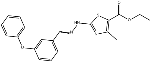 ethyl 4-methyl-2-[2-(3-phenoxybenzylidene)hydrazino]-1,3-thiazole-5-carboxylate Struktur