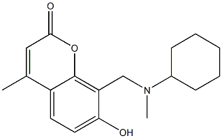 8-{[cyclohexyl(methyl)amino]methyl}-7-hydroxy-4-methyl-2H-chromen-2-one Struktur