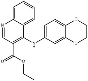 ethyl 4-(2,3-dihydro-1,4-benzodioxin-6-ylamino)-3-quinolinecarboxylate Struktur