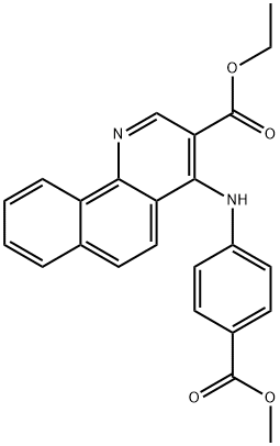 ethyl 4-[4-(methoxycarbonyl)anilino]benzo[h]quinoline-3-carboxylate Struktur