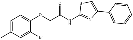 2-(2-bromo-4-methylphenoxy)-N-(4-phenyl-1,3-thiazol-2-yl)acetamide Struktur