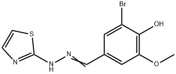 3-bromo-4-hydroxy-5-methoxybenzaldehyde 1,3-thiazol-2-ylhydrazone Struktur