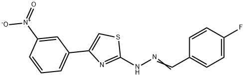 4-fluorobenzaldehyde (4-{3-nitrophenyl}-1,3-thiazol-2-yl)hydrazone Struktur