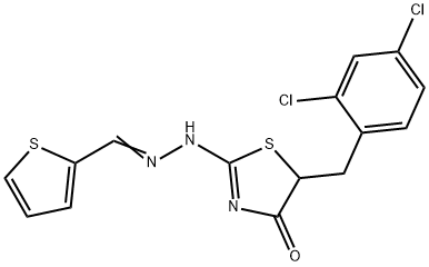 2-thiophenecarbaldehyde [5-(2,4-dichlorobenzyl)-4-oxo-1,3-thiazolidin-2-ylidene]hydrazone Struktur