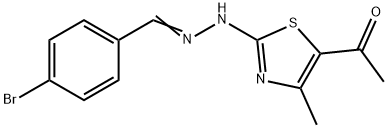 4-bromobenzaldehyde (5-acetyl-4-methyl-1,3-thiazol-2-yl)hydrazone Struktur