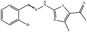 2-bromobenzaldehyde (5-acetyl-4-methyl-1,3-thiazol-2-yl)hydrazone Struktur