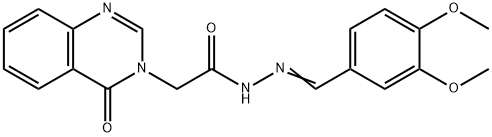 N'-(3,4-dimethoxybenzylidene)-2-(4-oxo-3(4H)-quinazolinyl)acetohydrazide Struktur