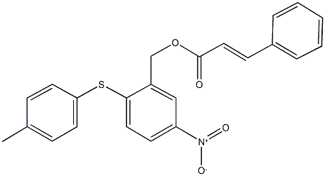 5-nitro-2-[(4-methylphenyl)sulfanyl]benzyl 3-phenylacrylate Struktur