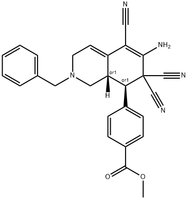 methyl 4-(6-amino-2-benzyl-5,7,7-tricyano-1,2,3,7,8,8a-hexahydro-8-isoquinolinyl)benzoate Struktur