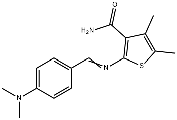 2-{[4-(dimethylamino)benzylidene]amino}-4,5-dimethyl-3-thiophenecarboxamide Struktur