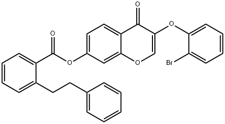 3-(2-bromophenoxy)-4-oxo-4H-chromen-7-yl 2-(2-phenylethyl)benzoate Struktur