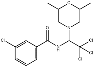 3-chloro-N-[2,2,2-trichloro-1-(2,6-dimethyl-4-morpholinyl)ethyl]benzamide Struktur