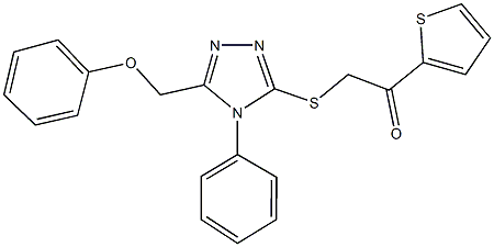 2-{[5-(phenoxymethyl)-4-phenyl-4H-1,2,4-triazol-3-yl]sulfanyl}-1-(2-thienyl)ethanone Struktur