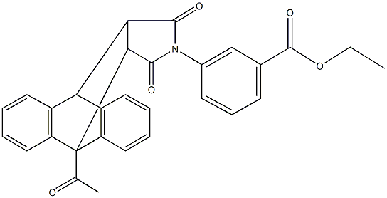 ethyl 3-(1-acetyl-16,18-dioxo-17-azapentacyclo[6.6.5.0~2,7~.0~9,14~.0~15,19~]nonadeca-2,4,6,9,11,13-hexaen-17-yl)benzoate Struktur